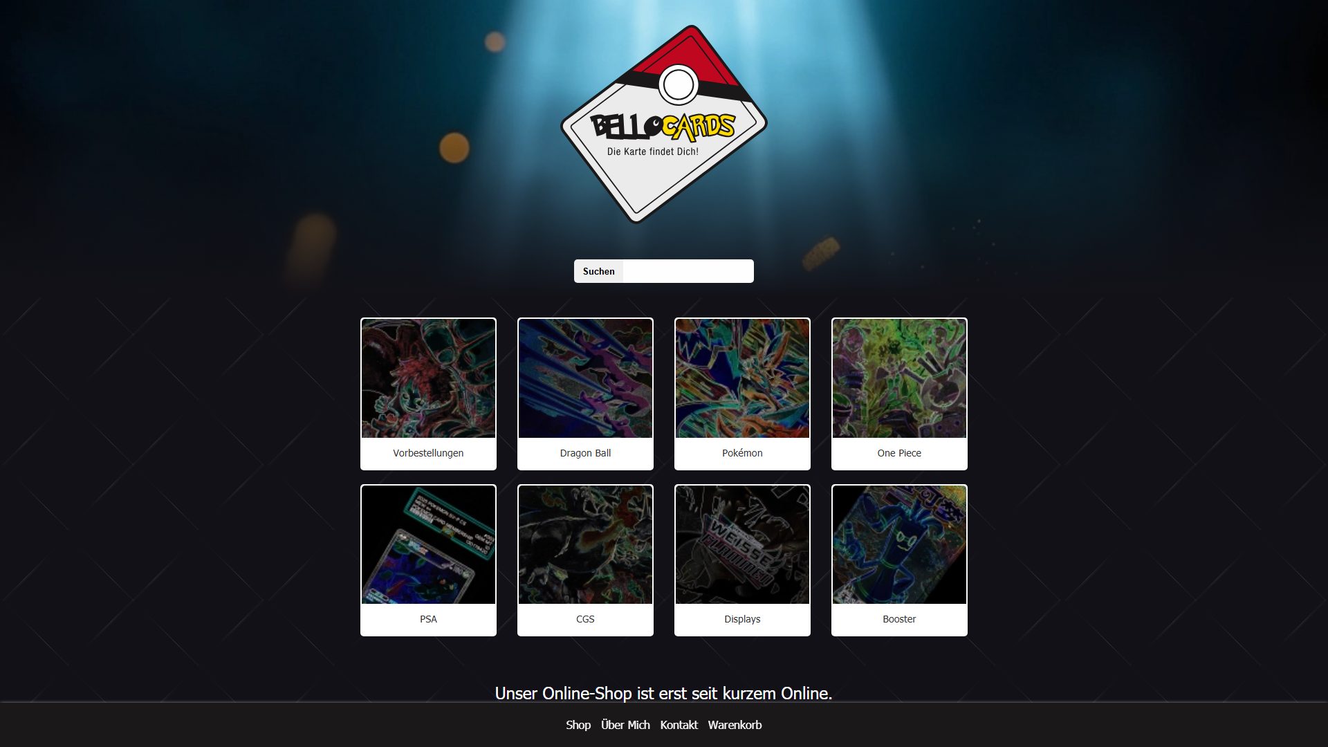 Kategorieübersicht des individuellen Joomla-Shops von Bello Cards