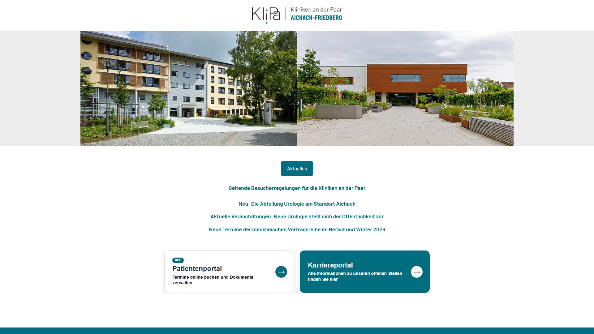 Website der Kliniken an der Paar nach der technischen SEO-Bereinigung