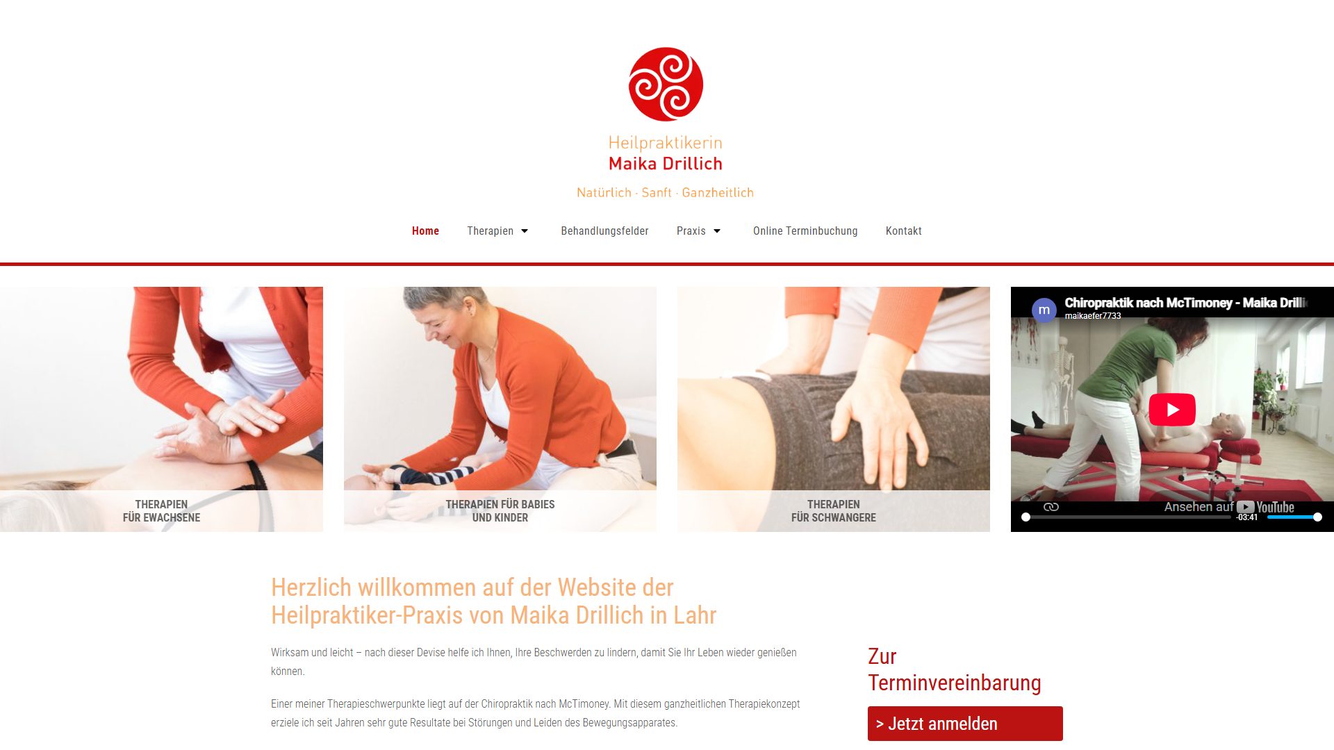 Website der Heilpraktikerin Maika Drillich nach Joomla-Migration und Templatewechsel